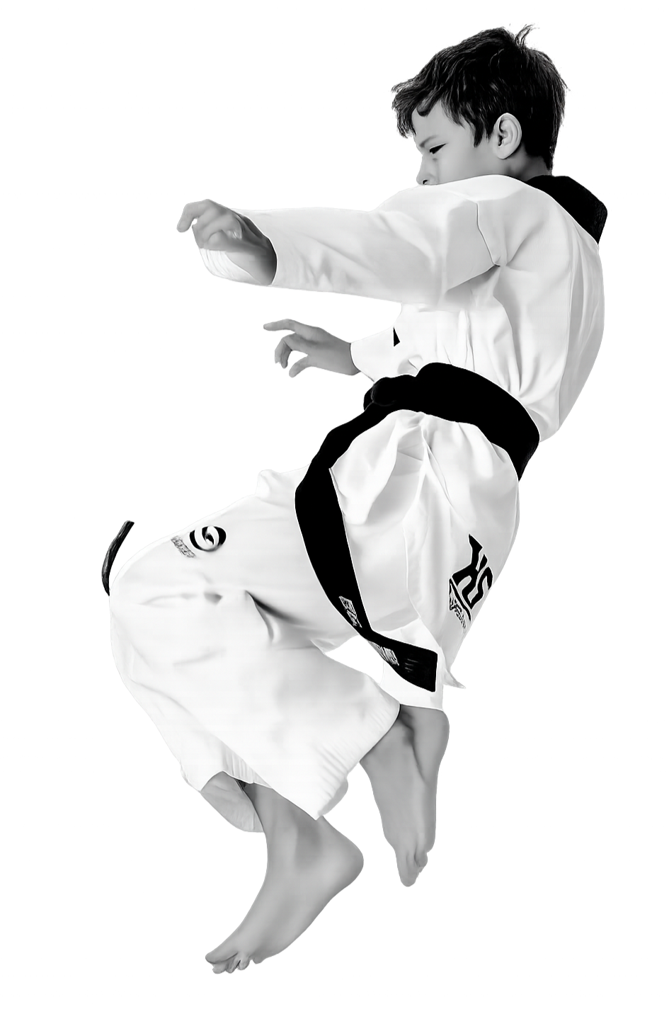Lindsay Lawrence Taekwondo Student flying kick Lindsay Lawrence Taekwondo Student flying kick